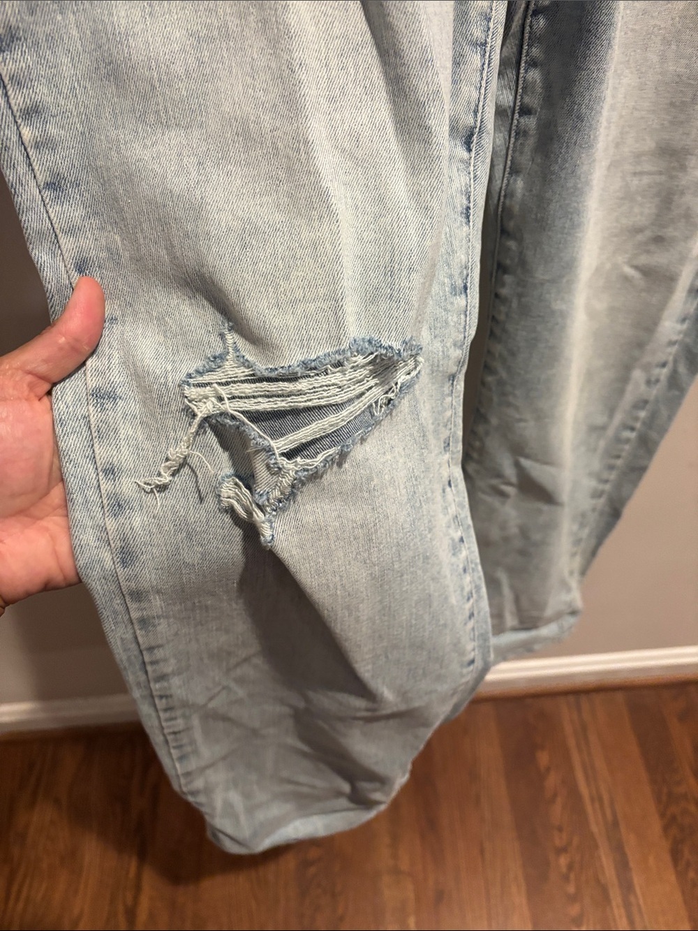 INC International Concepts Light Wash Distressed Mom Jeans - Picture 2 of 7